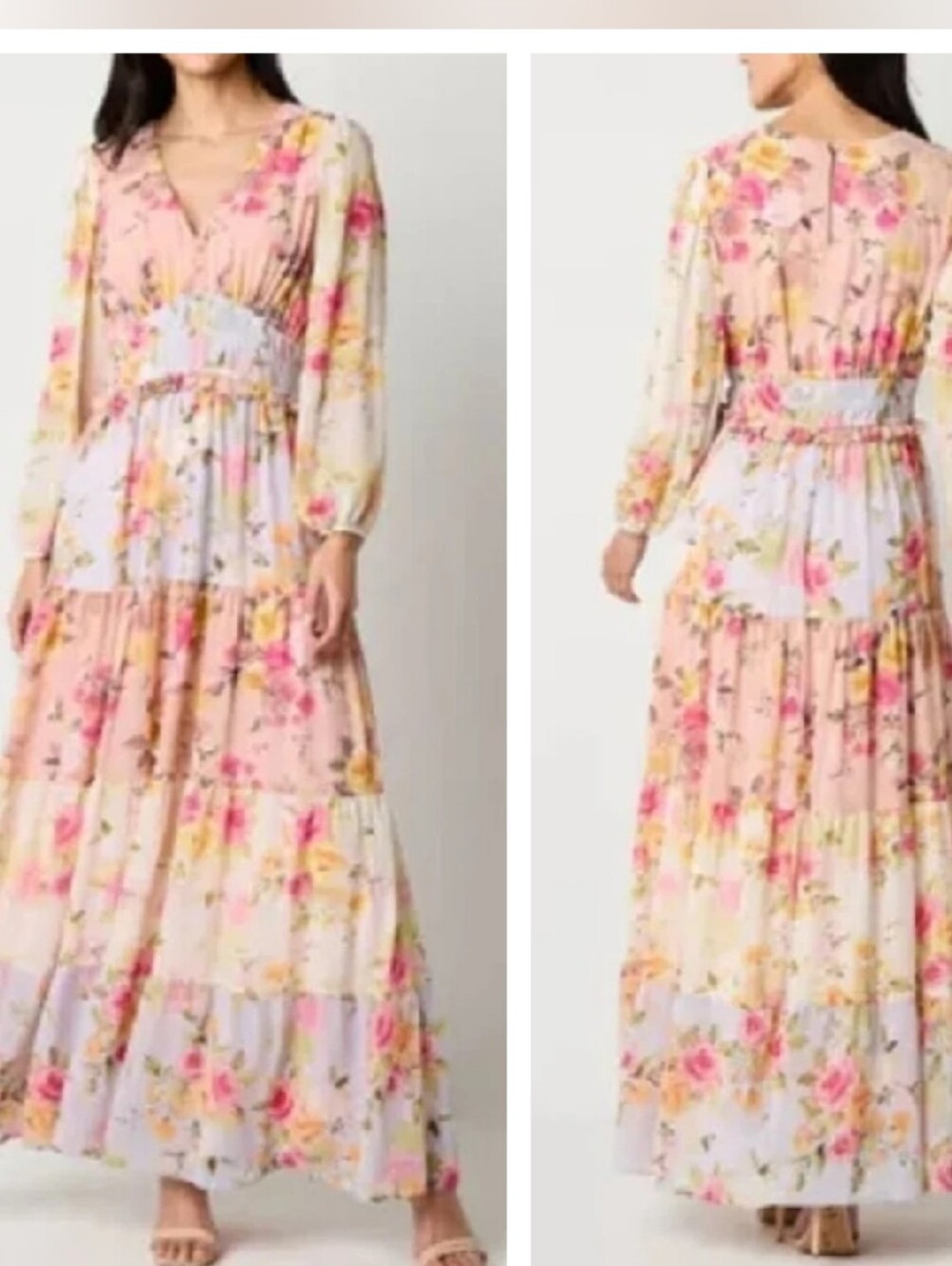 Melonie T | Floral Tiered Maxi Dress